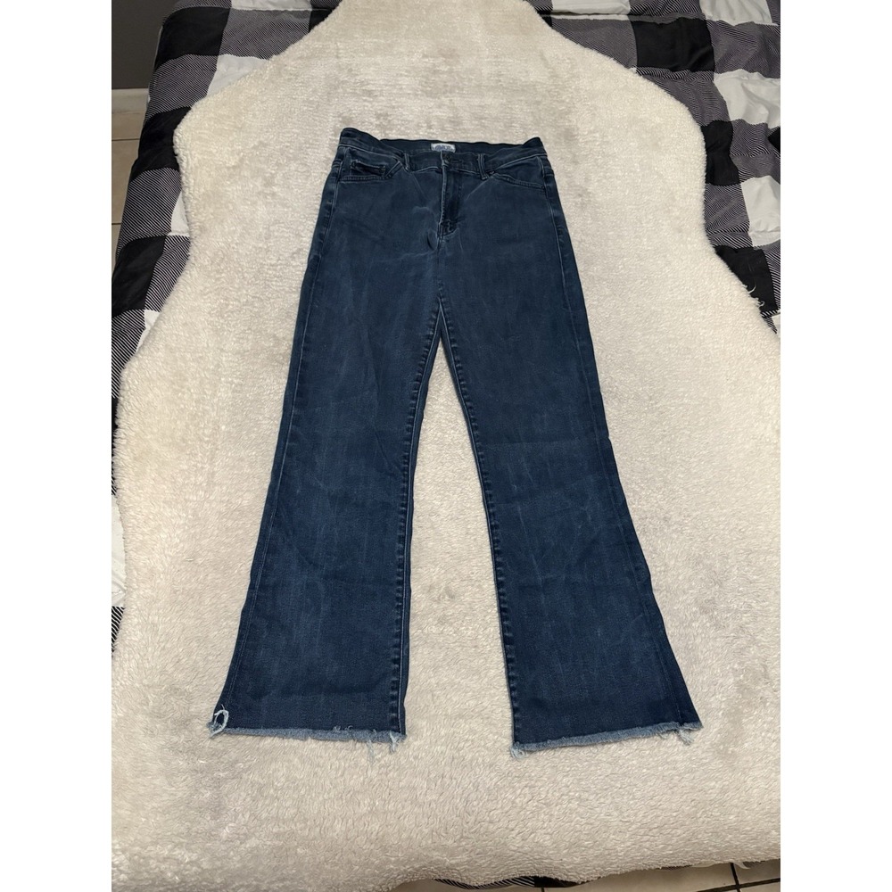 Mother Insider Crop Fray Women's Dark Wash Denim Jeans Size 28 Pants Stretch